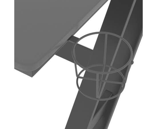 Birou de gaming cu picioare în formă de zz, negru, 90x60x75 cm, 7 image