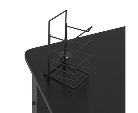Birou de gaming cu picioare formă k, negru, 110x60x75 cm, 8 image