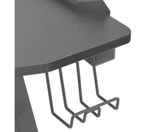 Birou de gaming cu picioare formă y, negru, 110x60x75 cm, led, 7 image