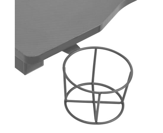 Birou de gaming cu picioare formă y, negru, 110x60x75 cm, led, 8 image