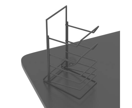 Birou de gaming cu picioare formă z, negru, 110x60x75 cm, led, 9 image