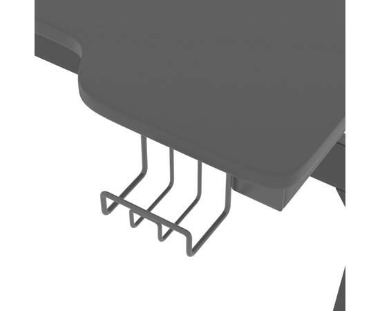 Birou de gaming led cu picioare în formă de z negru 90x60x75 cm, 8 image