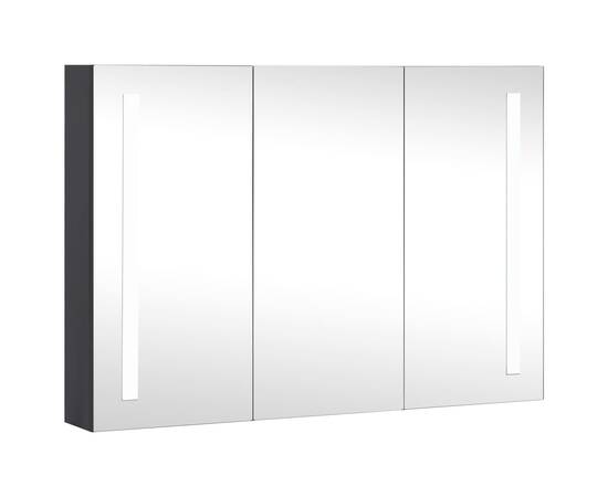 Dulap de baie cu oglindă și led, 89x14x62 cm, 2 image