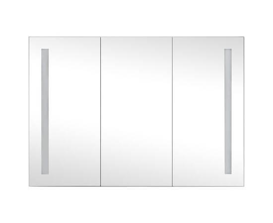 Dulap de baie cu oglindă și led, 89x14x62 cm, 4 image