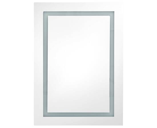 Dulap de baie cu oglindă și led, gri, 50x13x70 cm, 4 image