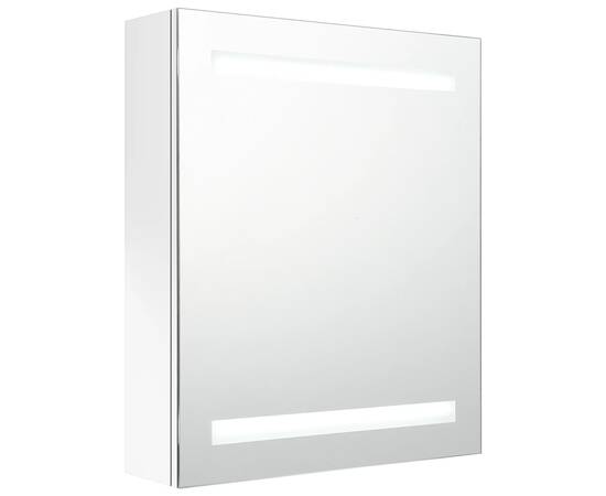 Dulap de baie cu oglindă și led alb strălucitor 50x14x60 cm, 2 image