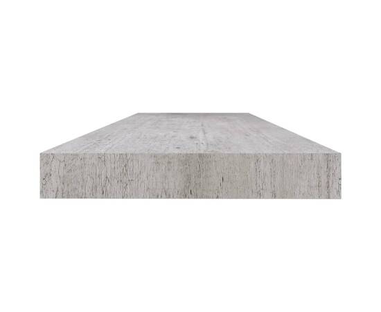 Raft de perete suspendat, gri beton, 120x23,5x3,8 cm, mdf, 5 image