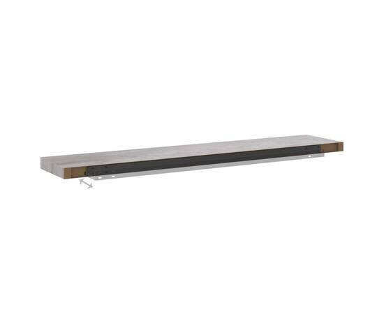 Raft de perete suspendat, gri beton, 120x23,5x3,8 cm, mdf, 7 image