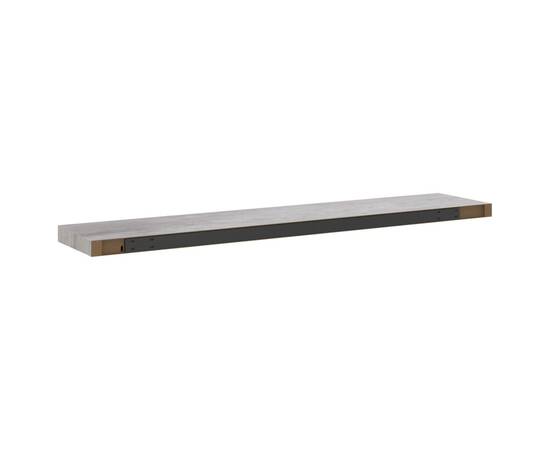 Raft de perete suspendat, gri beton, 120x23,5x3,8 cm, mdf, 6 image