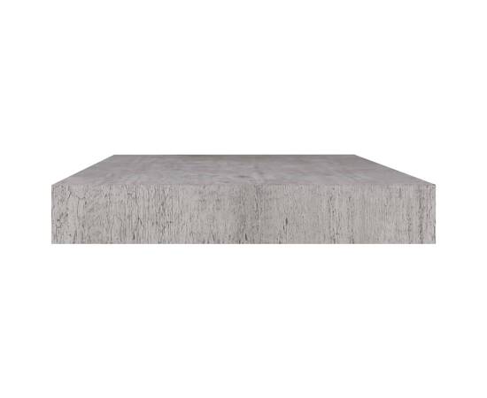 Raft de perete suspendat, gri beton, 40x23x3,8 cm, mdf, 4 image