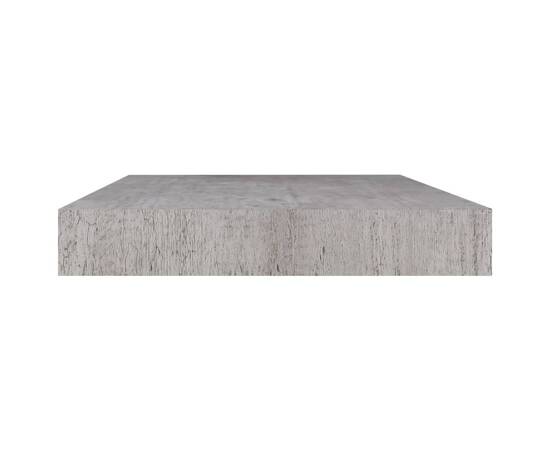 Raft de perete suspendat, gri beton, 50x23x3,8 cm, mdf, 5 image