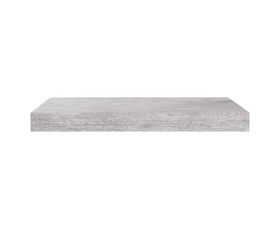 Rafturi de perete suspendate, 4 buc., gri beton, 50x23x3,8 cm, mdf, 5 image