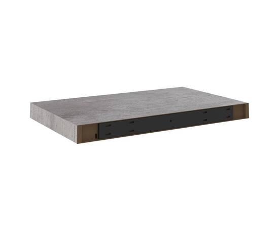 Rafturi de perete suspendate, 4 buc., gri beton, 50x23x3,8 cm, mdf, 7 image