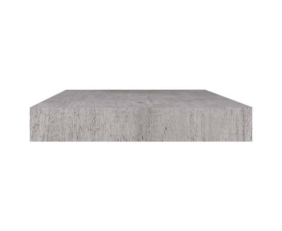 Rafturi de perete suspendate, 4 buc., gri beton, 50x23x3,8 cm, mdf, 6 image