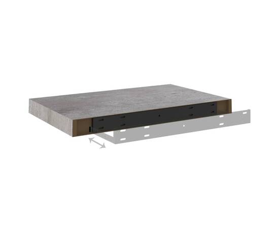 Rafturi de perete suspendate 2 buc. gri beton 50x23x3,8 cm mdf, 8 image