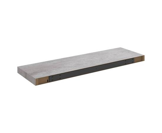 Rafturi de perete suspendate,2 buc,gri beton,80x23,5x3,8 cm,mdf, 7 image