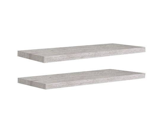 Rafturi de perete suspendate,2 buc,gri beton,80x23,5x3,8 cm,mdf, 2 image