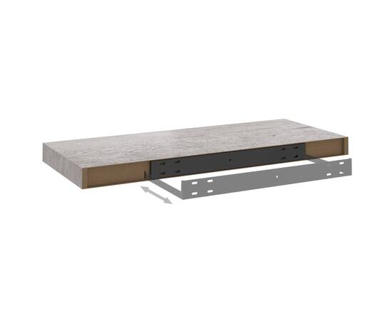 Rafturi perete suspendate, 2 buc., gri beton 60x23,5x3,8 cm mdf, 8 image