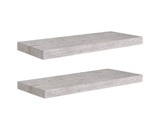 Rafturi perete suspendate, 2 buc., gri beton 60x23,5x3,8 cm mdf, 2 image