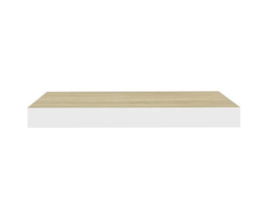 Rafturi perete suspendate 2 buc. alb/stejar 50x23x3,8cm mdf, 5 image