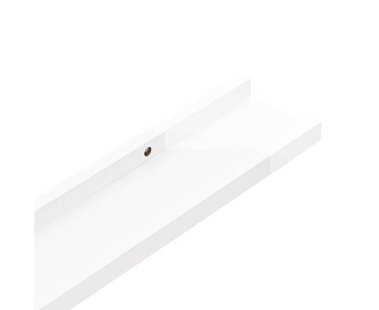 Rafturi de perete, 2 buc., alb extralucios, 115x9x3 cm, 7 image