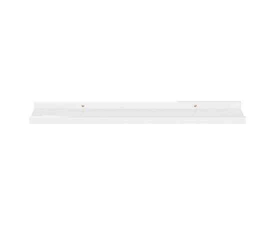 Rafturi de perete, 2 buc., alb extralucios, 60x9x3 cm, 5 image