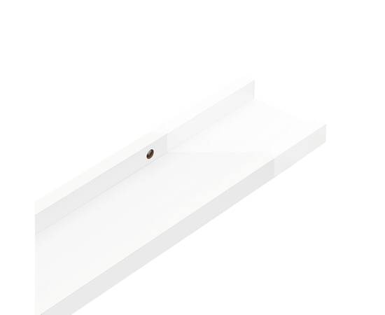 Rafturi de perete, 2 buc., alb extralucios, 80x9x3 cm, 7 image