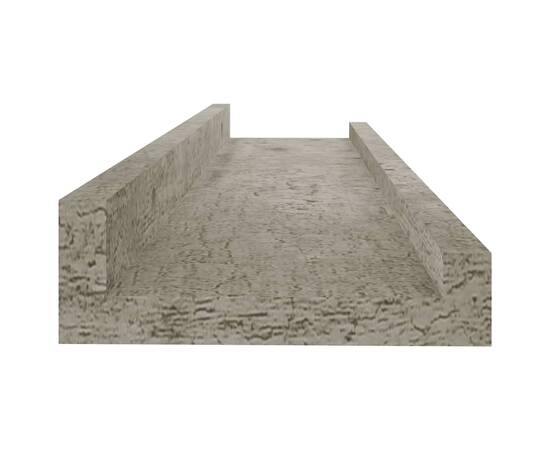 Rafturi de perete, 2 buc., gri beton, 40x9x3 cm, 6 image