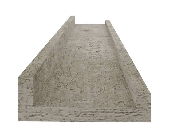 Rafturi de perete, 2 buc., gri beton, 60x9x3 cm, 6 image