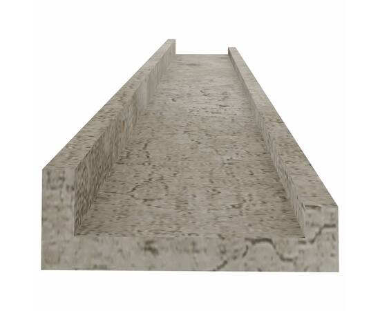 Rafturi de perete, 2 buc., gri beton, 80x9x3 cm, 6 image
