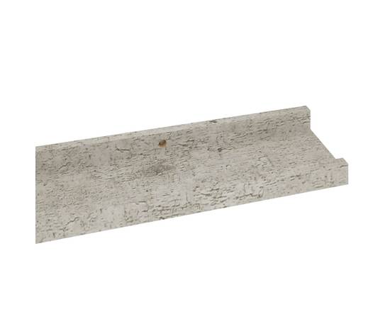 Rafturi de perete, 2 buc., gri beton, 80x9x3 cm, 7 image