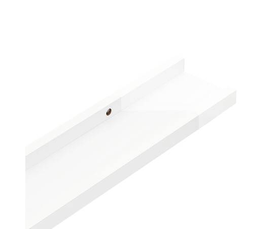 Rafturi de perete, 4 buc., alb extralucios, 115x9x3 cm, 8 image