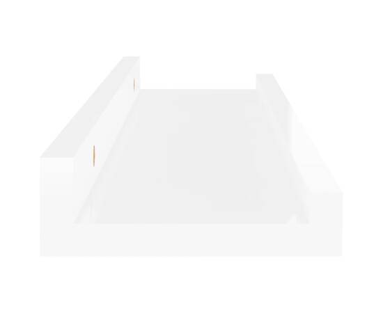 Rafturi de perete, 4 buc., alb extralucios, 40x9x3 cm, 7 image