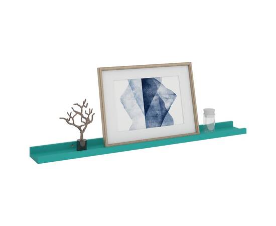 Rafturi de perete, 4 buc., albastru, 80x9x3 cm, 3 image