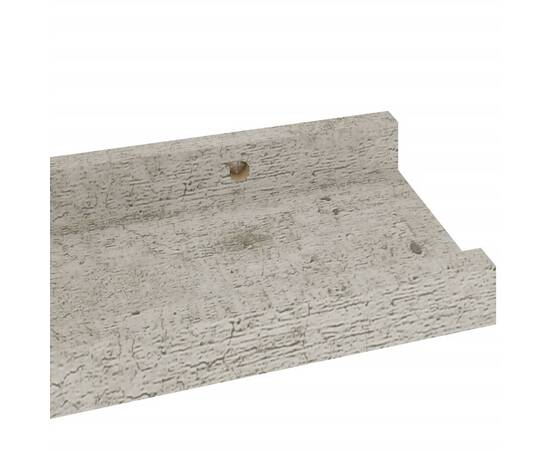 Rafturi de perete, 4 buc., gri beton, 40x9x3 cm, 7 image