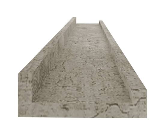 Rafturi de perete, 4 buc., gri beton, 80x9x3 cm, 6 image