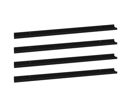 Rafturi de perete, 4 buc., negru, 115x9x3 cm, 2 image