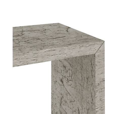 Rafturi de perete cub, 3 buc., gri beton, 10 image