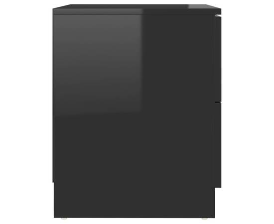 Noptiere, 2 buc., negru extralucios, 40x40x50 cm, pal, 6 image