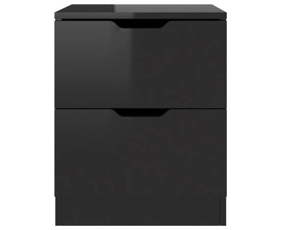Noptiere, 2 buc., negru extralucios, 40x40x50 cm, pal, 5 image