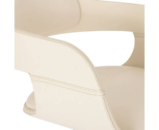 Scaun de masă, alb, lemn curbat & piele ecologică, 5 image