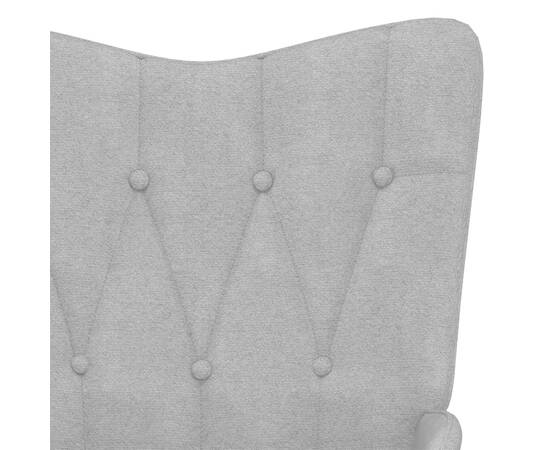 Scaun balansoar cu taburet, gri deschis, textil, 8 image