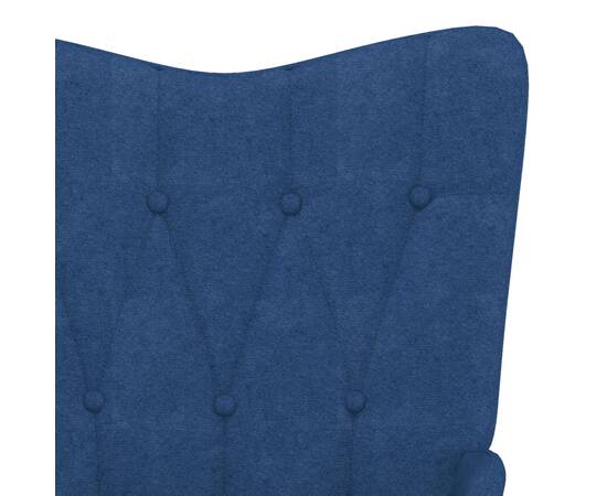 Scaun de relaxare cu taburet, albastru, textil, 6 image