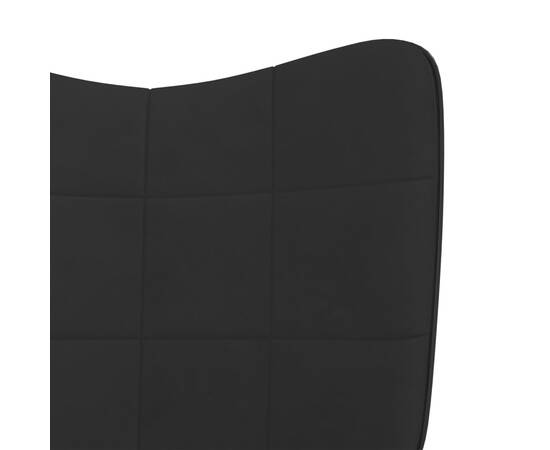 Scaun balansoar, negru, catifea și pvc, 7 image