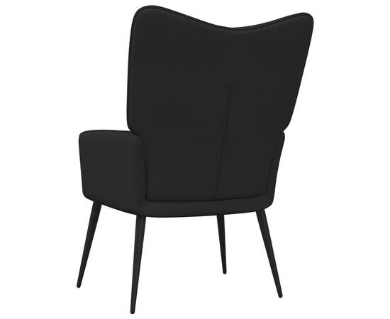 Scaun de relaxare, negru, 62x68,5x96 cm, material textil, 4 image