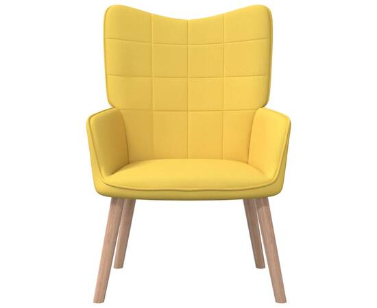 Scaun relaxare cu taburet, galben muștar, 62x68,5x96 cm, textil, 3 image