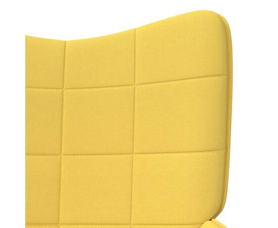 Scaun relaxare cu taburet, galben muștar, 62x68,5x96 cm, textil, 6 image