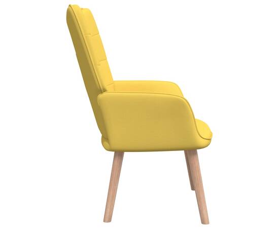 Scaun relaxare cu taburet, galben muștar, 62x68,5x96 cm, textil, 4 image