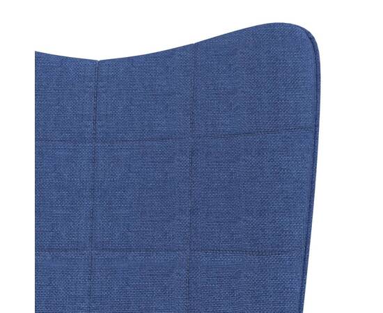 Scaun balansoar cu taburet, albastru, textil, 5 image
