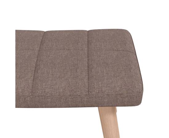 Scaun balansoar cu taburet, gri taupe, textil, 6 image